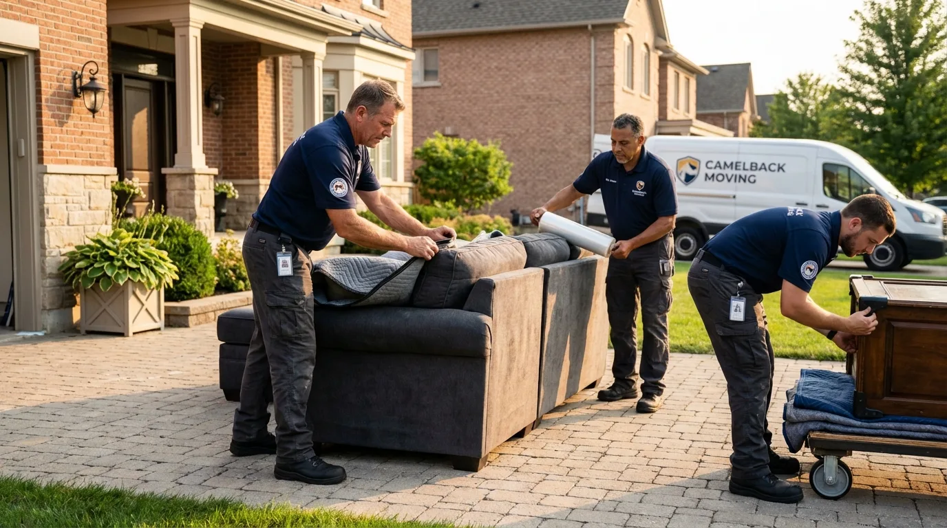 Large estate moving crew wrapping furniture in Bartow, FL